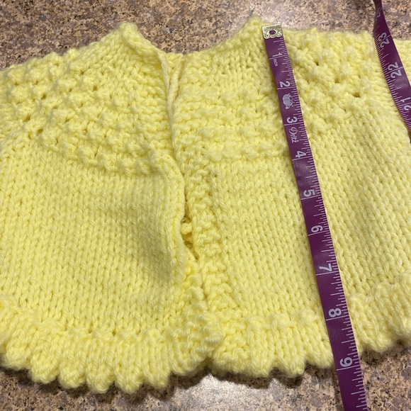 Handmade Knit Baby Yellow Sweater - Picture 17 of 17